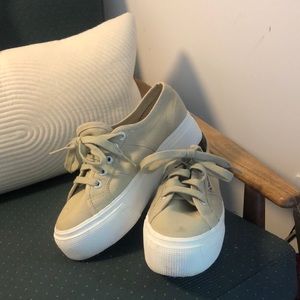 Superga Platform Sneakers - Taupe - Size 5